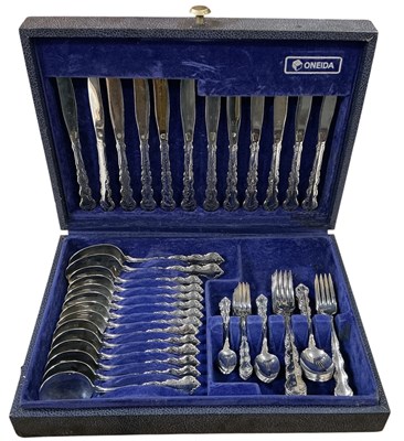 Lot 1118 - ONEIDA; a modern cased six setting canteen of...