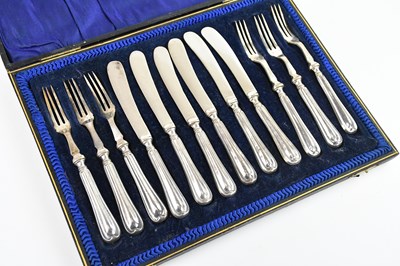 Lot 278 - A cased set of six pairs of George V...