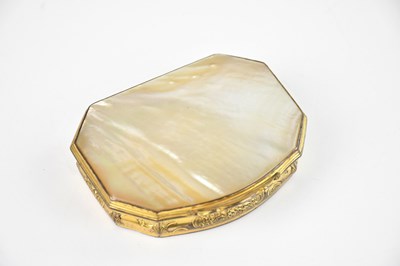 Lot 1192 - An early 19th century gilt metal and mother of...