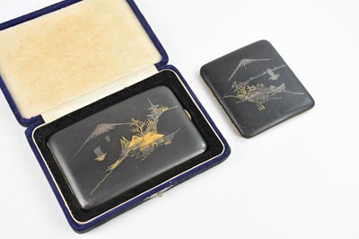 Lot 1364 - A Japanese inlaid metal cigarette case,...