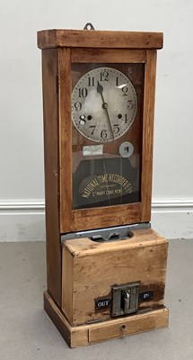 Lot 460 - A National Time Recorder machine, height 98cm.