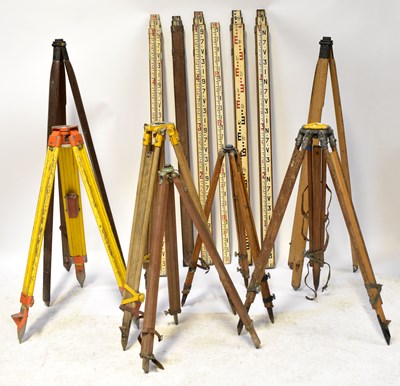 Lot 334 - A quantity of vintage surveying equipment...
