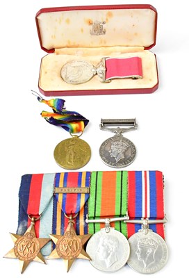 Lot 676 - A WWII medal group comprising War Medal,...