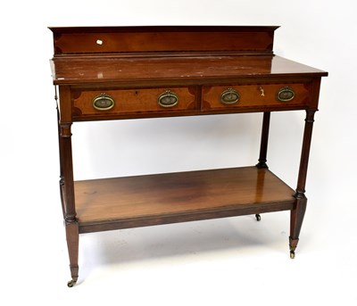 Lot 51 - An Edwardian crossbanded mahogany two-tier...