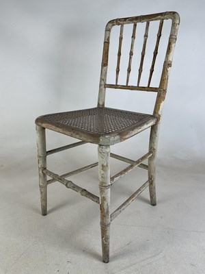Lot 771 - A 19th century painted faux bamboo side chair...
