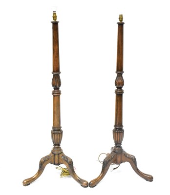 Lot 97 - A pair of Georgian-style carved mahogany...