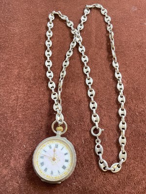 Lot 624 - An early 20th century silver crown wind fob...
