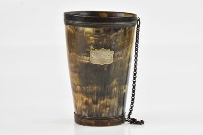 Lot 2198 - A 19th century silver plate and horn beaker...