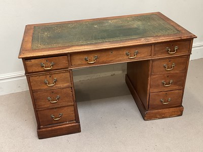 Lot 154 - A late Victorian twin pedestal desk, with...