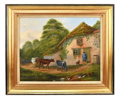 Lot 1746 - A MILE; oil on board, farm scene, unsigned, 34...