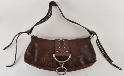 Lot 512 - TEXIER; a small lady's brown crocodile skin...