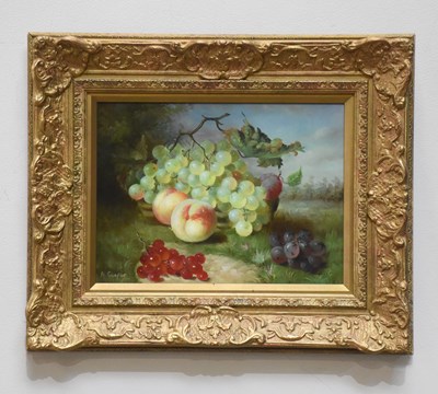 Lot 1674 - R CASPER; oil on board, still life study of...