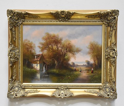 Lot 1653 - FRANZ ALBERT; oil on canvas , watermill scene,...