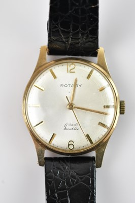 Lot 495 - ROTARY; a gentleman’s 9ct gold wristwatch, the...