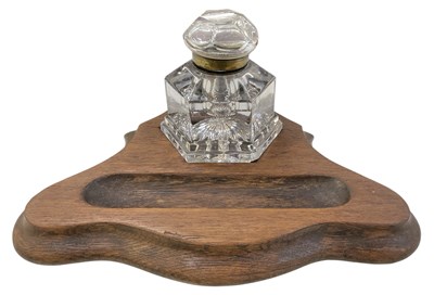Lot 379 - An early 20th century oak and cut glass...