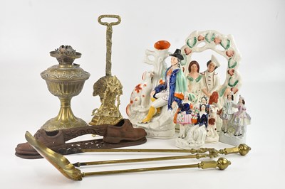 Lot 2219 - A 19th century Staffordshire flat back figure,...