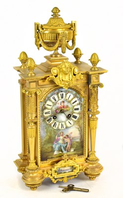 Lot 1476 - A 19th century French ormulu mantel clock