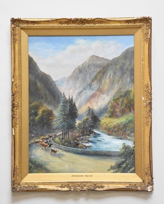 Lot 1713 - W H VERNON; watercolour, 'Aberglasyn Pass',...