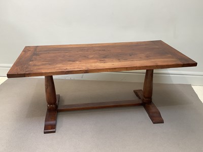 Lot 1078 - An oak rectangular refectory table, height...
