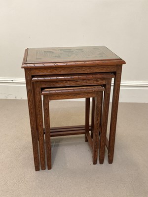 Lot 1138 - A nest of three Chinese style tables.