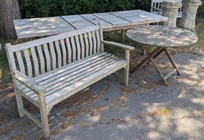 Lot 271 - HABITAT; a vintage teak extending garden table,...