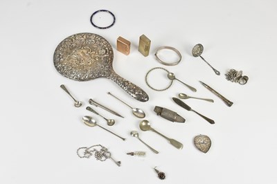 Lot 165 - A collection of silver, white metal and plated...