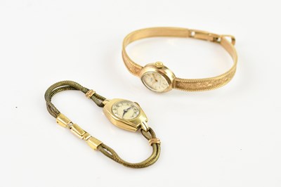 Lot 1089 - TREBEX; a lady’s 9ct gold wristwatch, with...