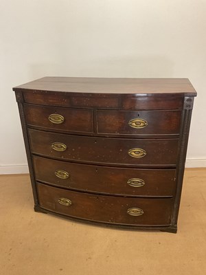 Lot 710 - A 19th century mahogany bowfronted chest of...