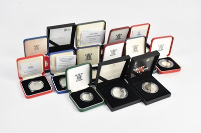 Lot 622 - A collection of commemorative silver coins,...