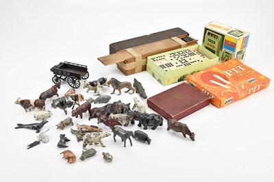 Lot 2010 - A collection of lead toy animals, all play...