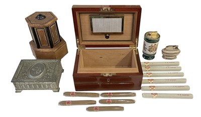 Lot 335 - SMOKING INTEREST; a modern humidor containing...