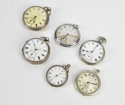 Lot 1141 - Two key wind open faced pocket watches,...