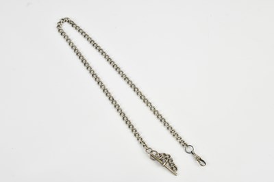 Lot 1169 - A hallmarked silver Albert chain with T-bar,...
