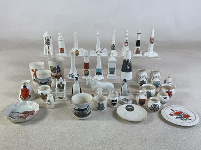 Lot 278 - W H GOSS; a quantity of crested china with...
