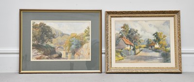 Lot 1111 - R C RISELEY; two 20th century watercolours,...