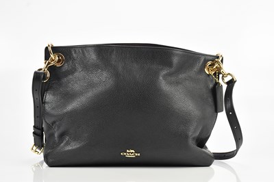 Lot 1426 - COACH: a black pebbled leather Clarkson Hobo...