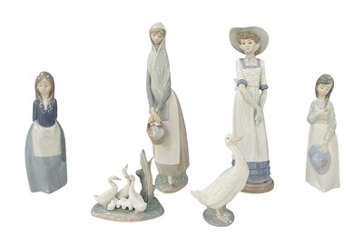 Lot 673 - NAO; six boxed porcelain figures comprising...