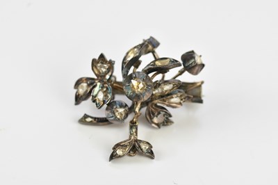 Lot 149 - A 19th century white metal diamond floral...