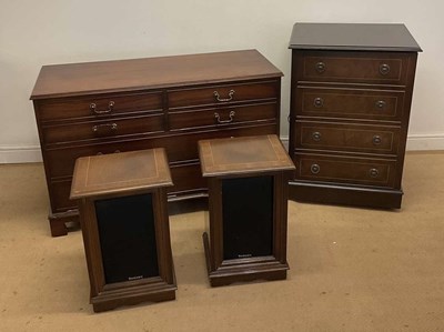 Lot 45 - A large reproduction music cabinet, in the...