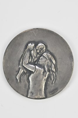 Lot 155 - A white metal commemorative medallion for the...