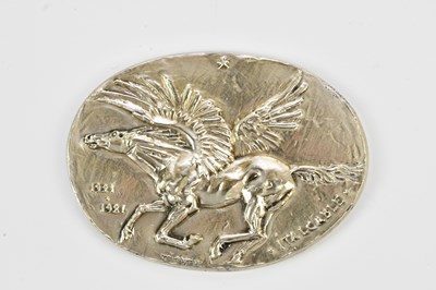 Lot 156 - A white metal Italian medal commemorating the...