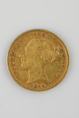 Lot 536 - A Victorian half sovereign, 1885, shield back,...