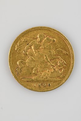 Lot 537 - A Victorian half sovereign, 1899, old head.