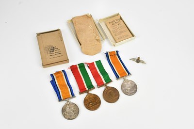 Lot 1187 - Four WWI medals comprising a 1914-18 British...