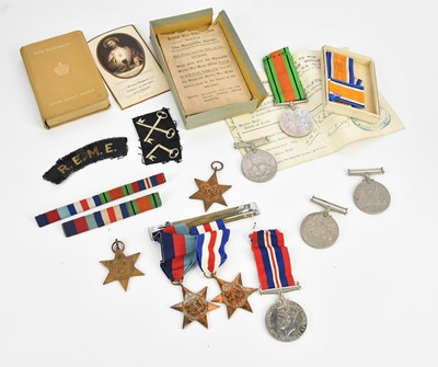 Lot 1160 - Nine WWII medals comprising two 1939-45 Star,...