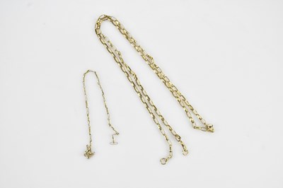 Lot 409 - A 9ct yellow gold open box-link necklace,...