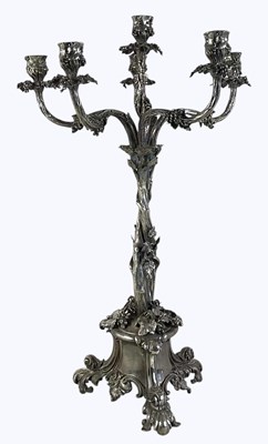 Lot 526 - ELKINGTON & CO; a six branch silver plated...
