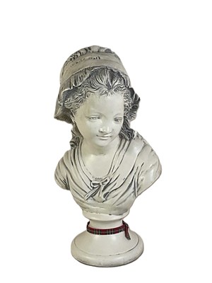 Lot 6 - A plaster bust of a young dairy maid, height 48cm
