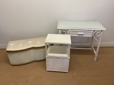 Lot 676 - Three items of Lloyd loom style furniture,...
