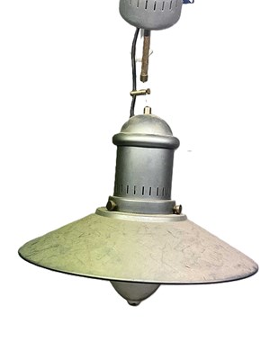 Lot 659 - An aluminium industrial light shade and...